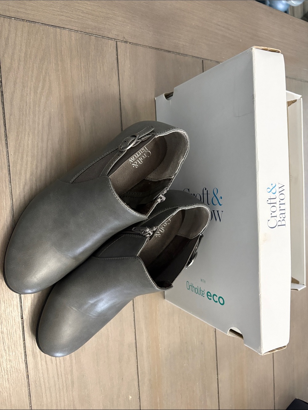 croft & barrow Men's Gray Leather Slip-On Loafers